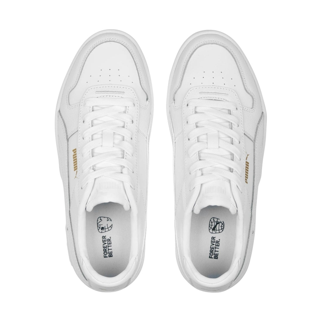 Puma womens white gold carina street leisure trainers | Vilbury London