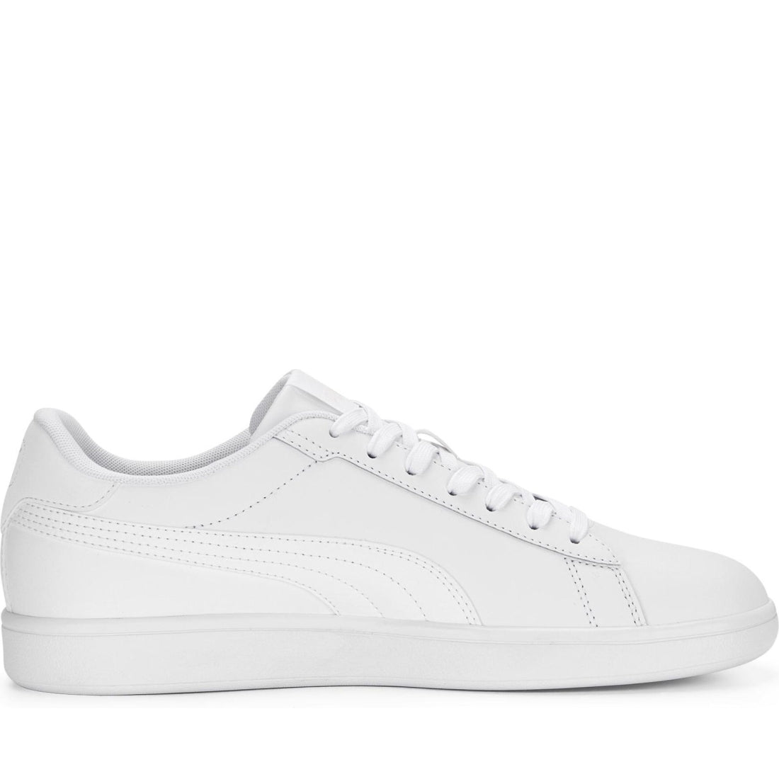 Puma mens white gold smash 3.0 leisure trainers | Vilbury London