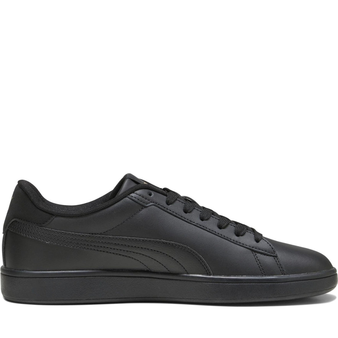 Puma mens black gold black smash 3.0 leisure trainers | Vilbury London