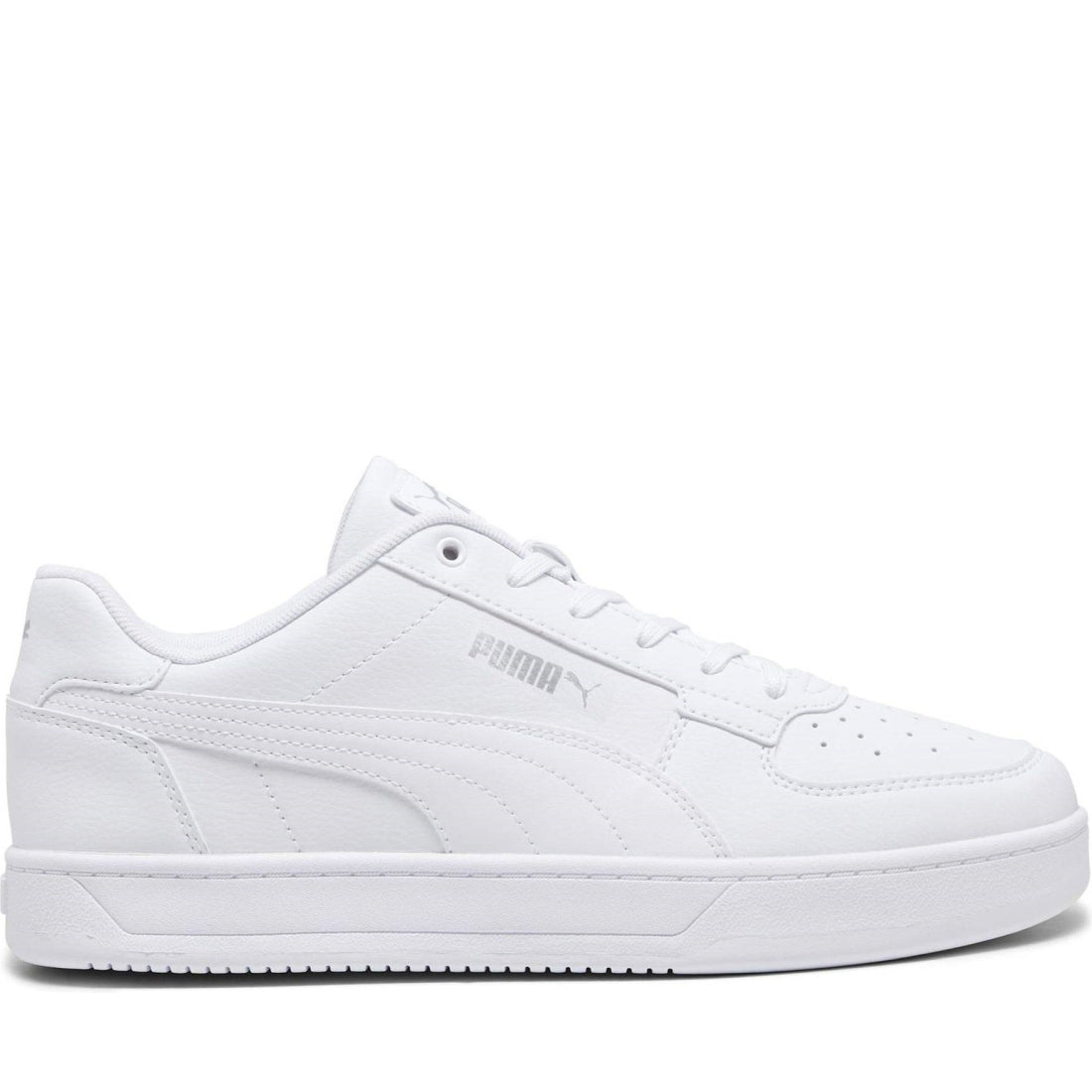 Puma mens white silver caven leisure trainers | Vilbury London