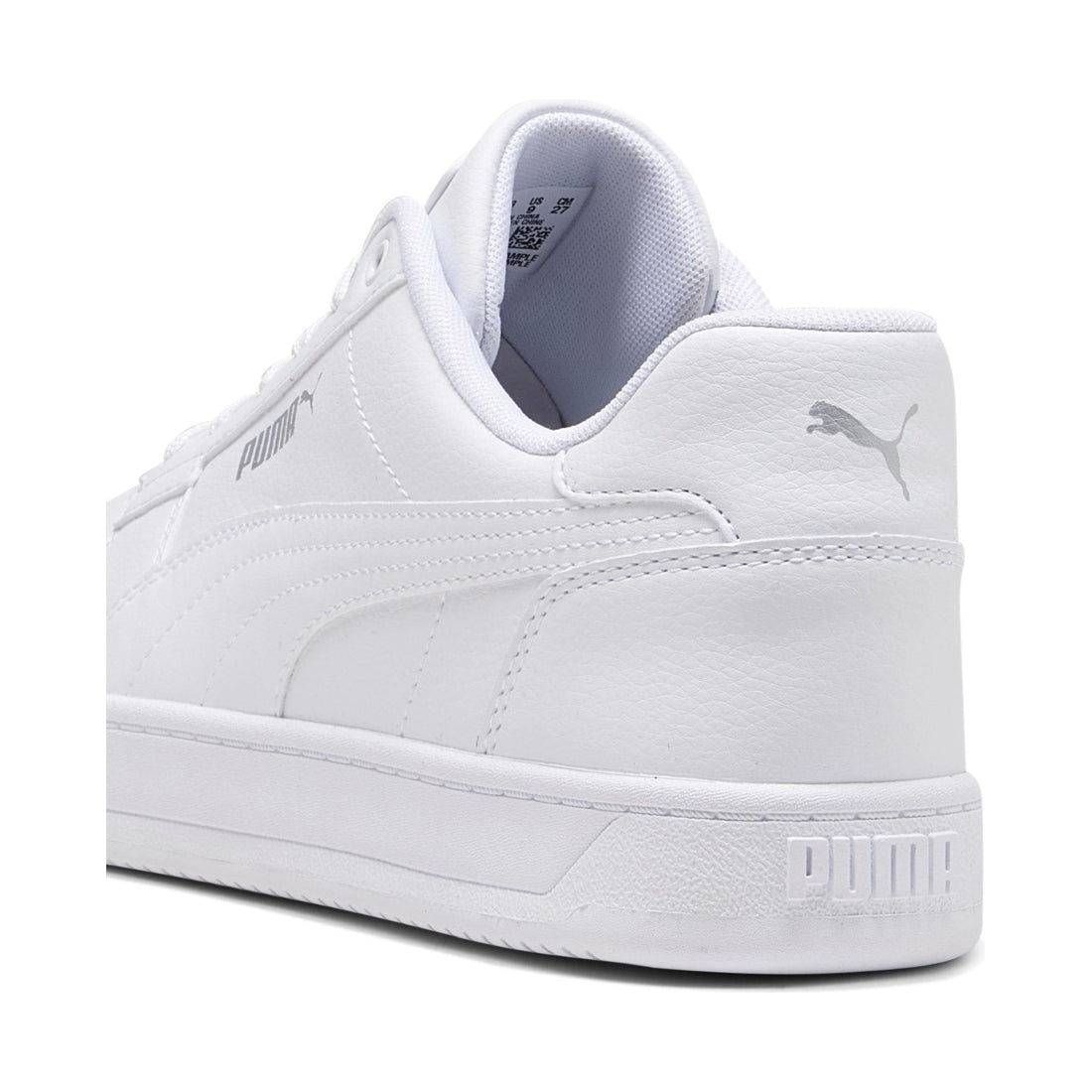 Puma mens white silver caven leisure trainers | Vilbury London