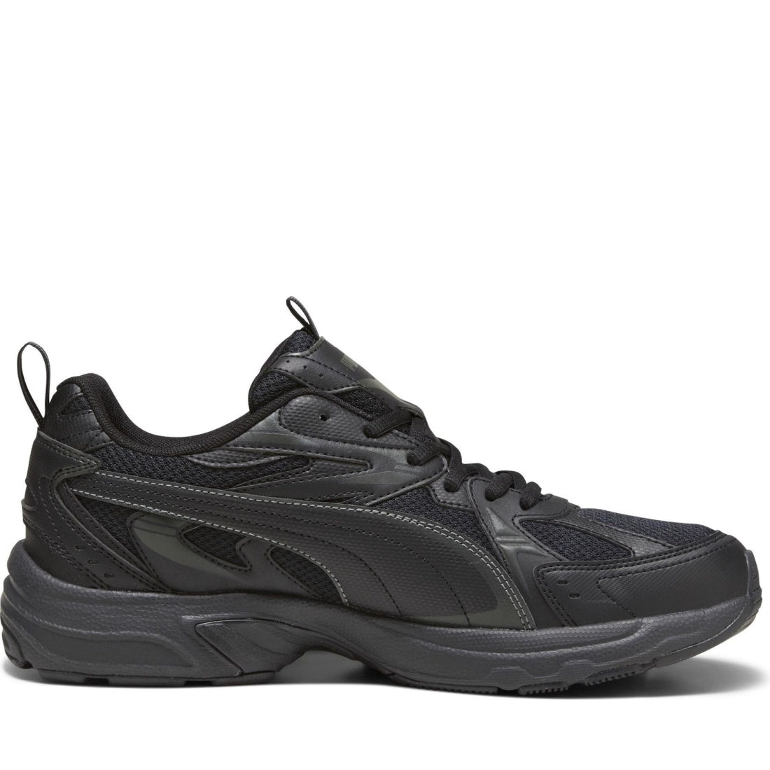 Puma mens black shadow gray milenio leisure trainers | Vilbury London