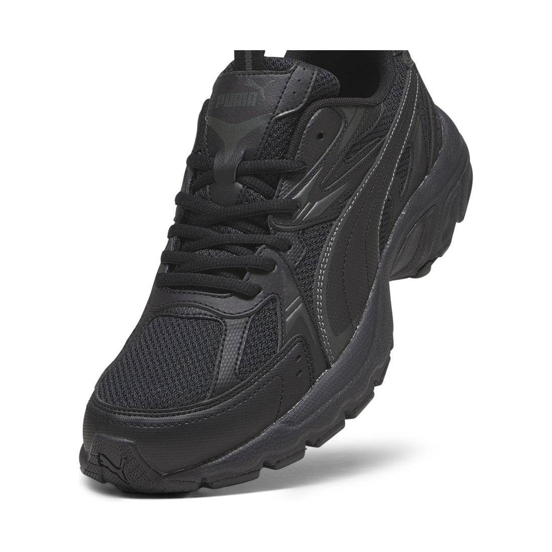 Puma mens black shadow gray milenio leisure trainers | Vilbury London