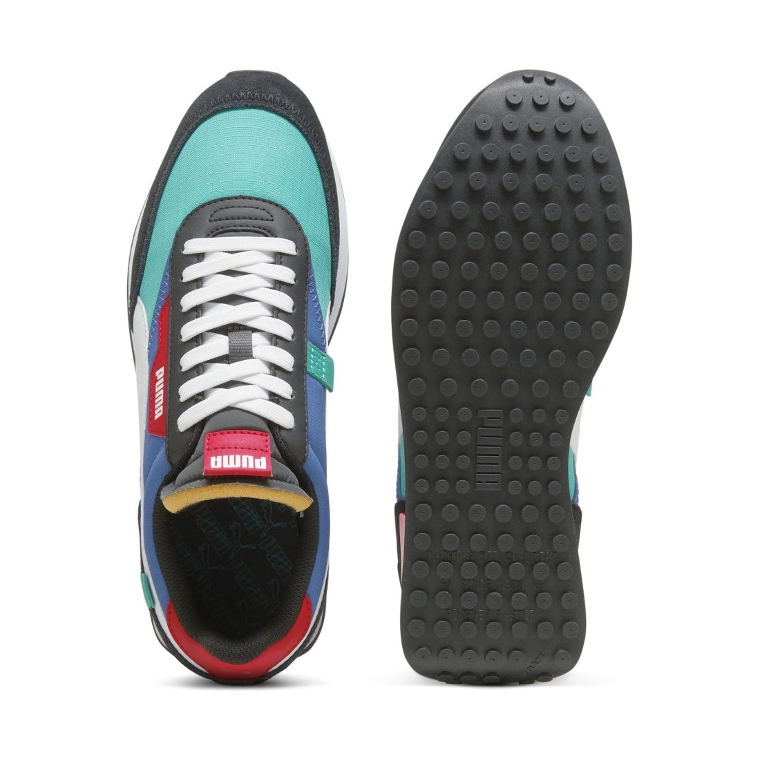 Puma mens sparkling green future rider leisure trainers | Vilbury London