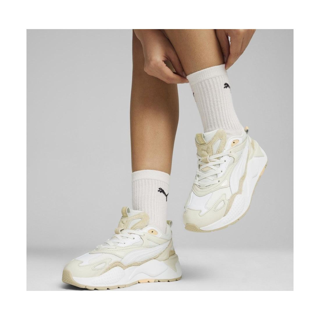 Puma womens vapor gray white rs-x efekt leisure trainers | Vilbury London