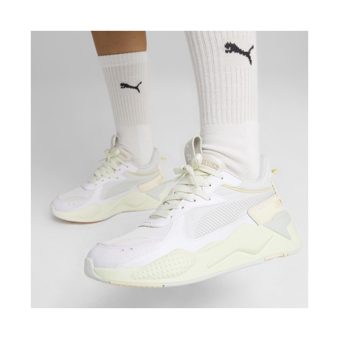 Puma womens rosebay warm white rs-x leisure trainers | Vilbury London