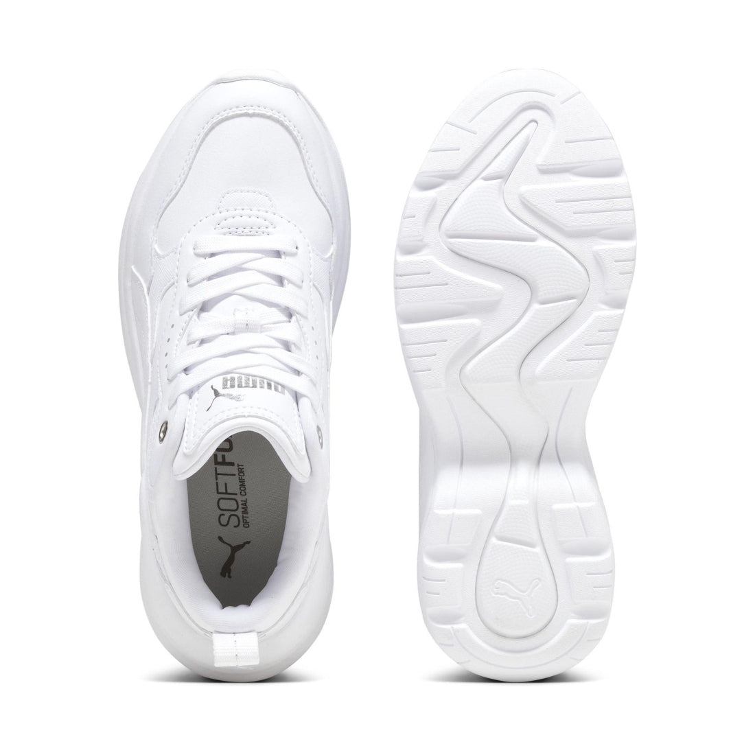 Puma womens white silver cilia leisure trainers | Vilbury London