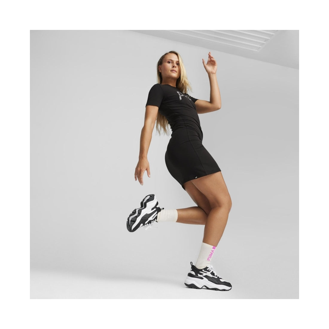 Puma womens white black cilia leisure trainers | Vilbury London