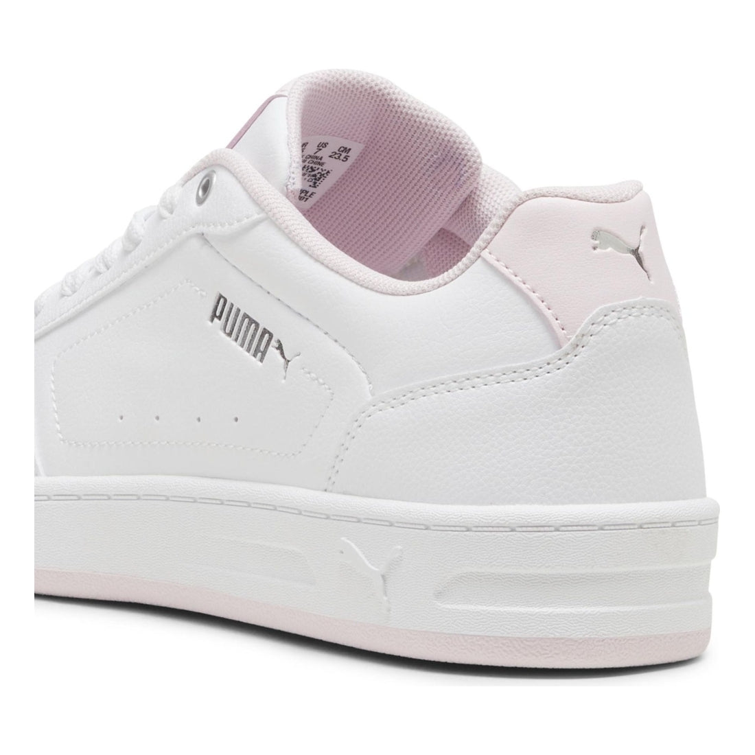 Puma womens white pink silver court leisure trainers | Vilbury London