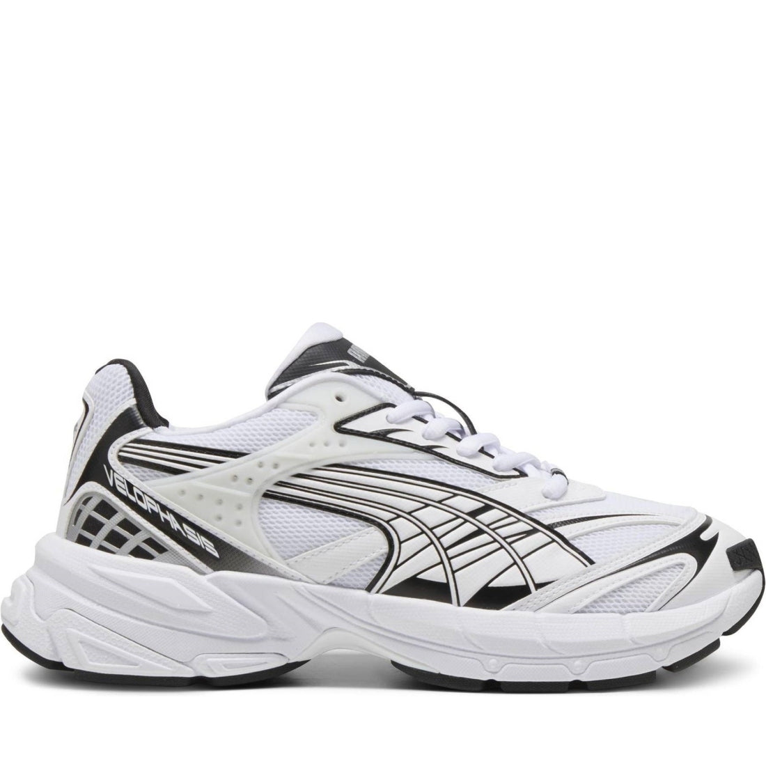 Puma unisex adults white silver velophasis leisure trainers | Vilbury London