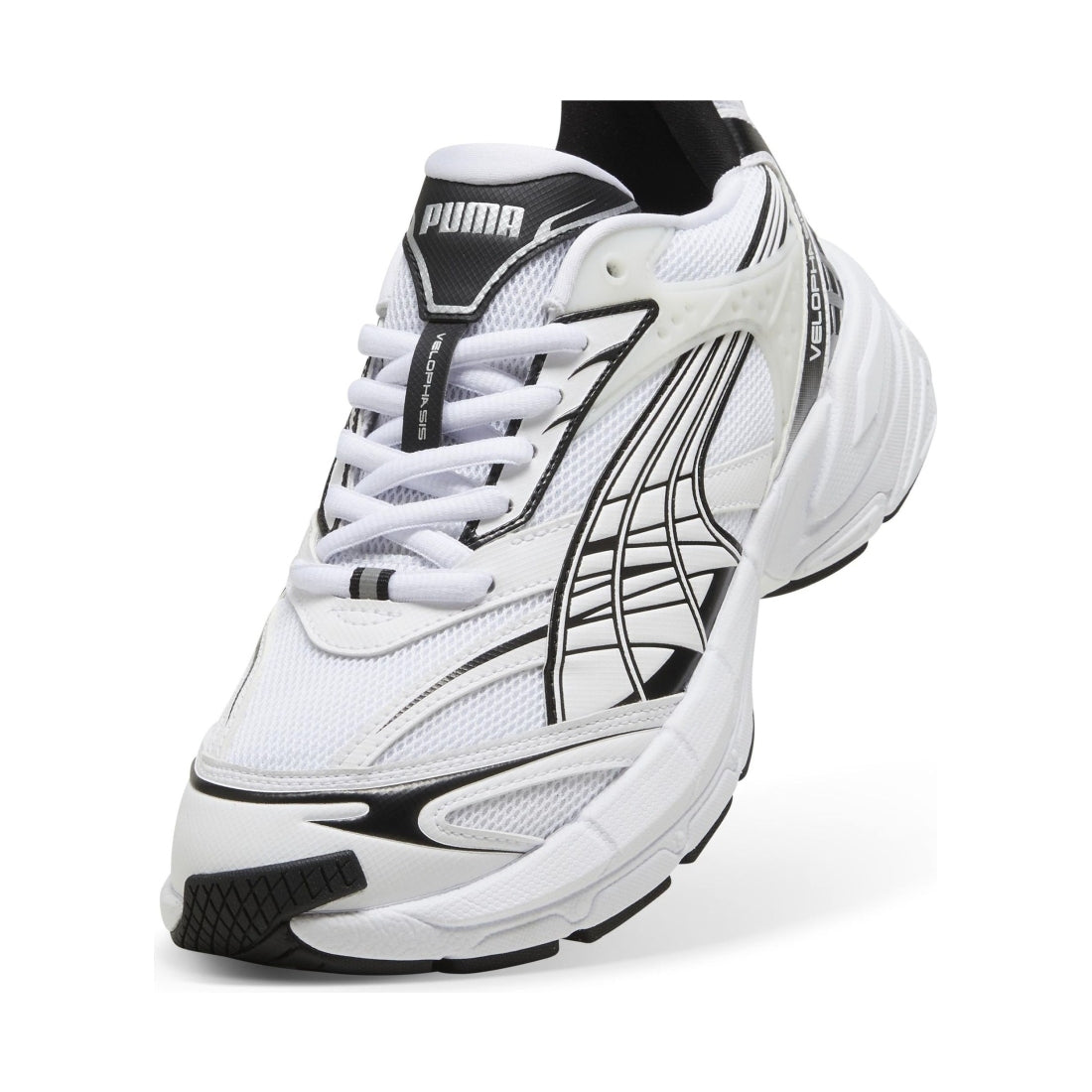 Puma unisex adults white silver velophasis leisure trainers | Vilbury London