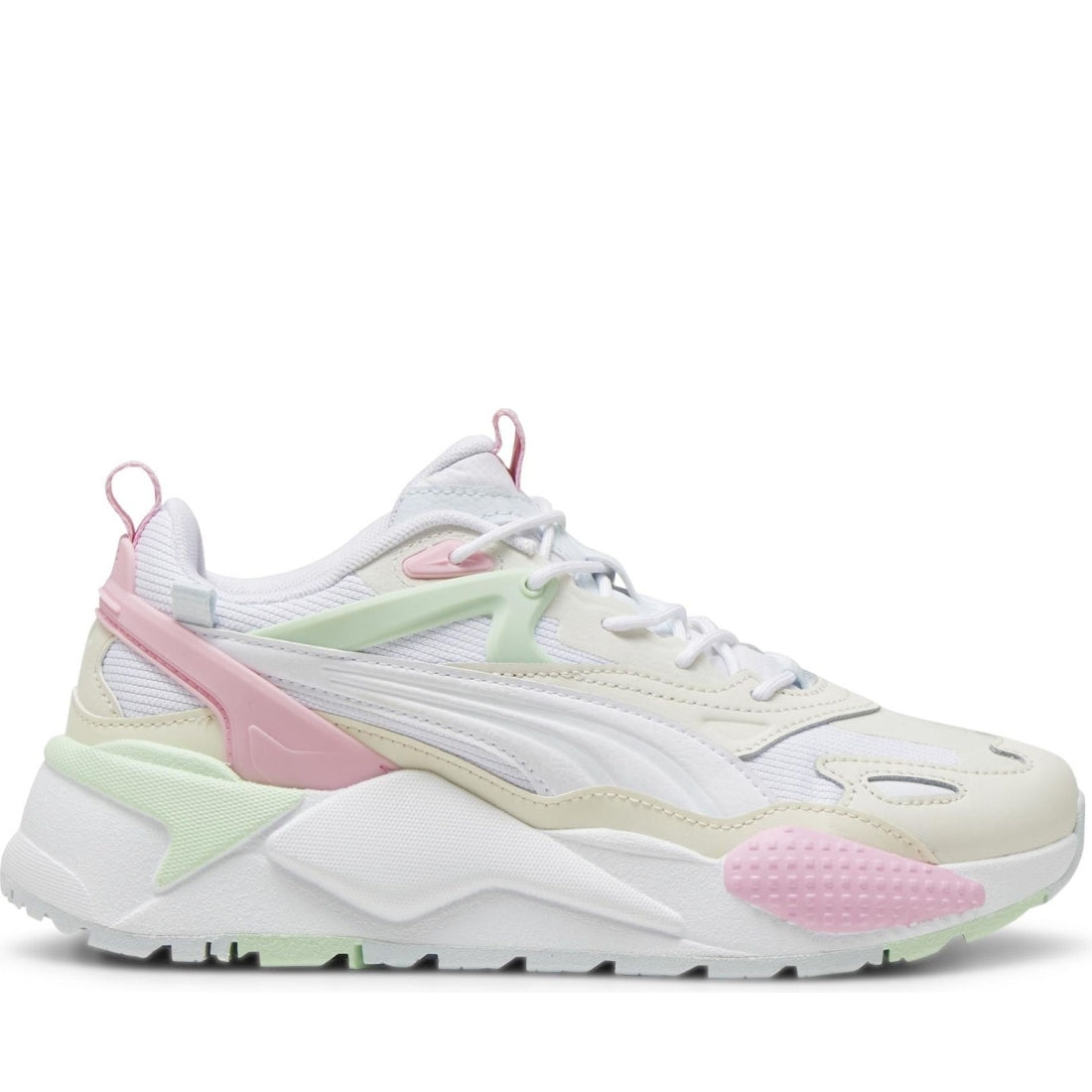 Puma unisex adults white pink lilac rs-x efekt leisure trainers | Vilbury London