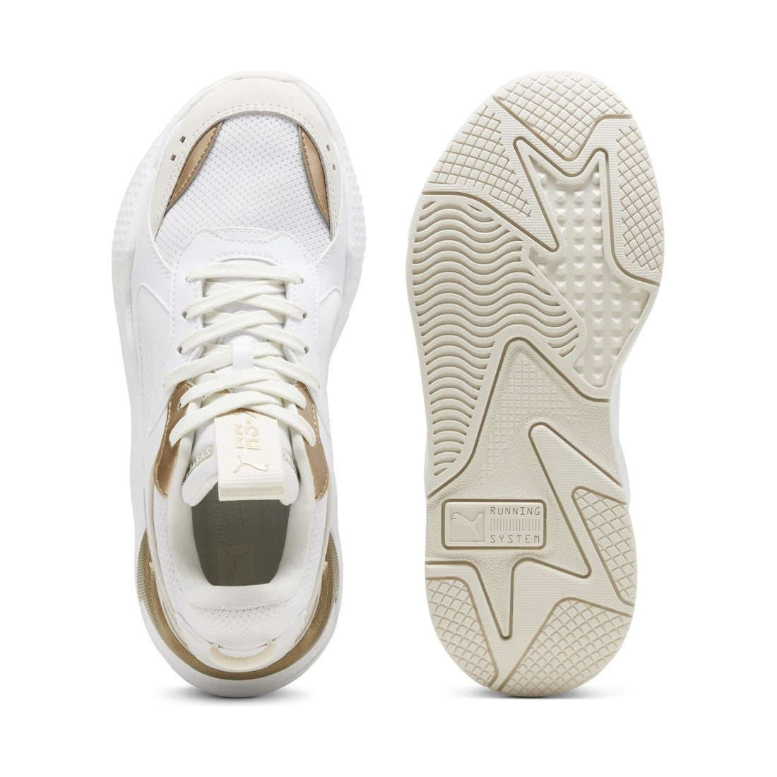 Puma womens white warm white rs-x leisure trainers | Vilbury London