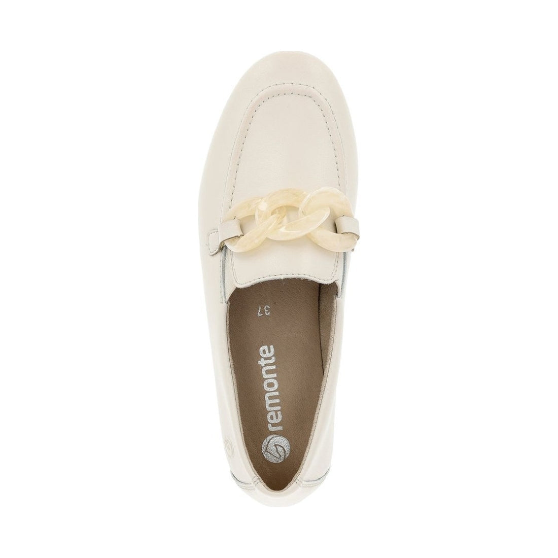 Remonte womens white casual closed loafers | Vilbury London