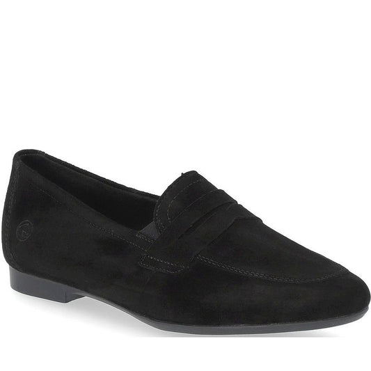 Remonte womens black casual closed loafers | Vilbury London