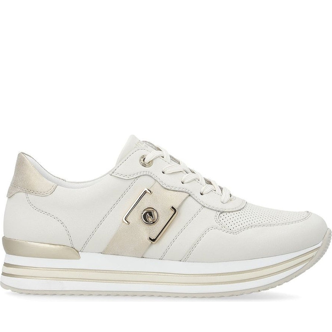 Remonte womens beige leisure trainers | Vilbury London