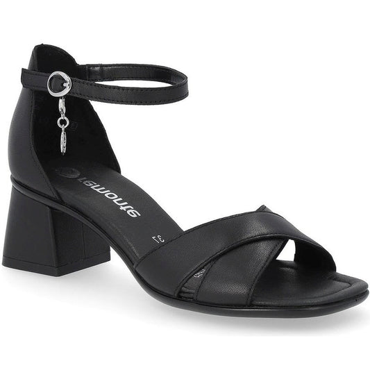 Remonte womens black elegant part-open sandals | Vilbury London