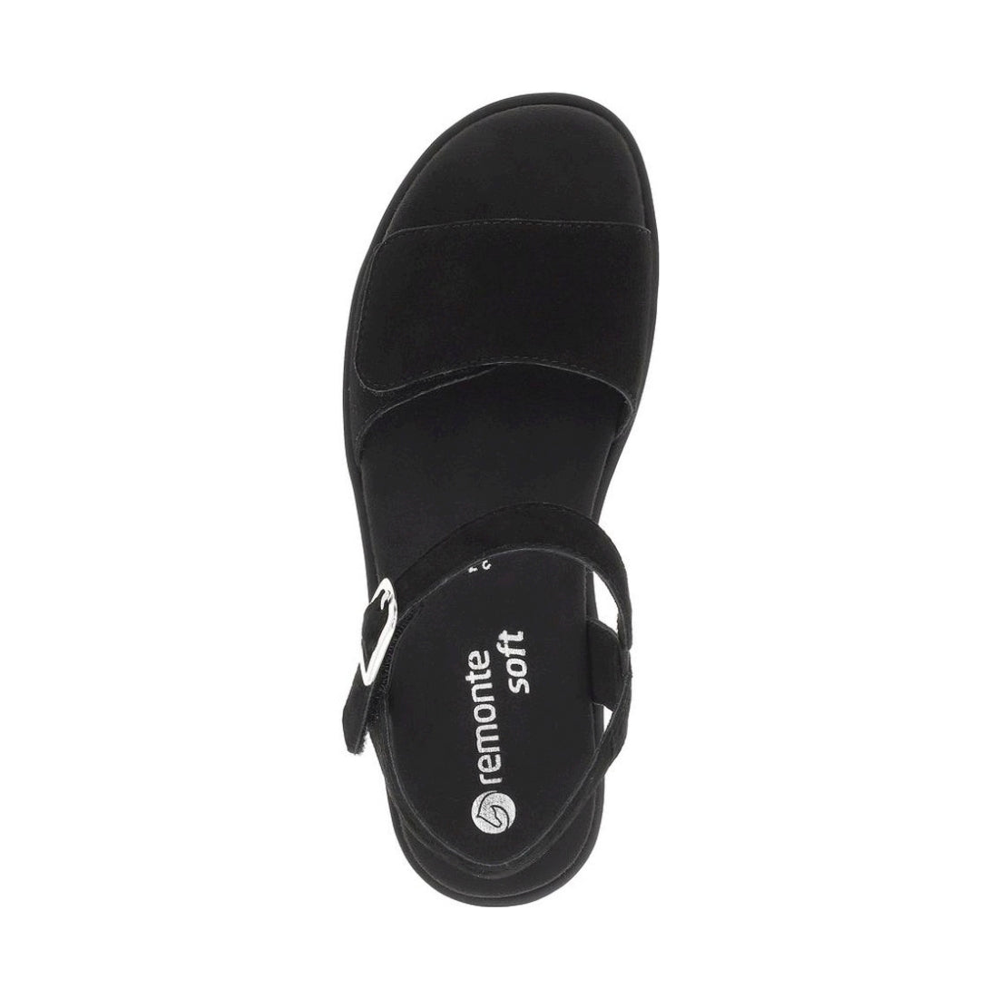 Remonte womens black casual open sandals | Vilbury London