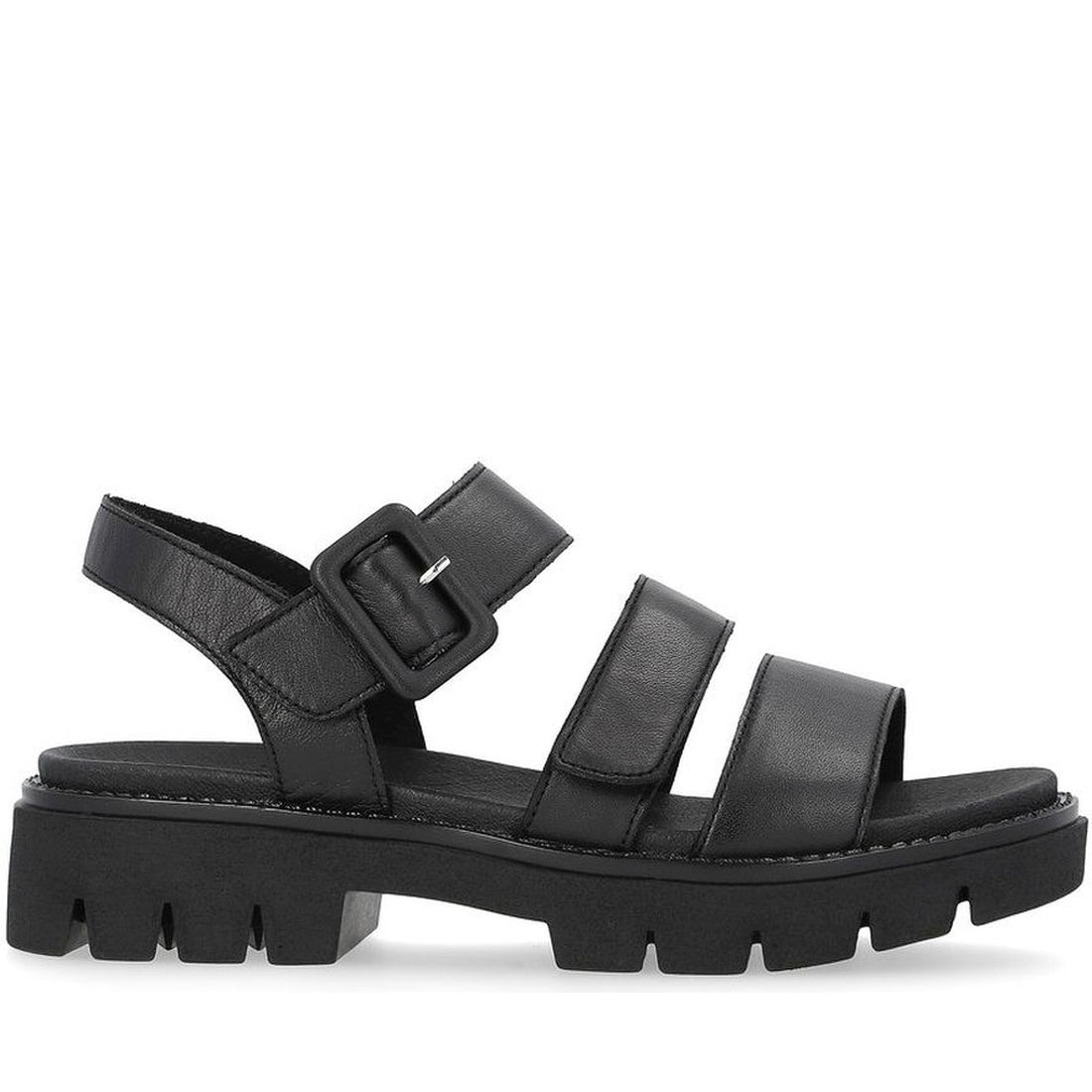 Remonte womens black casual open sandals | Vilbury London