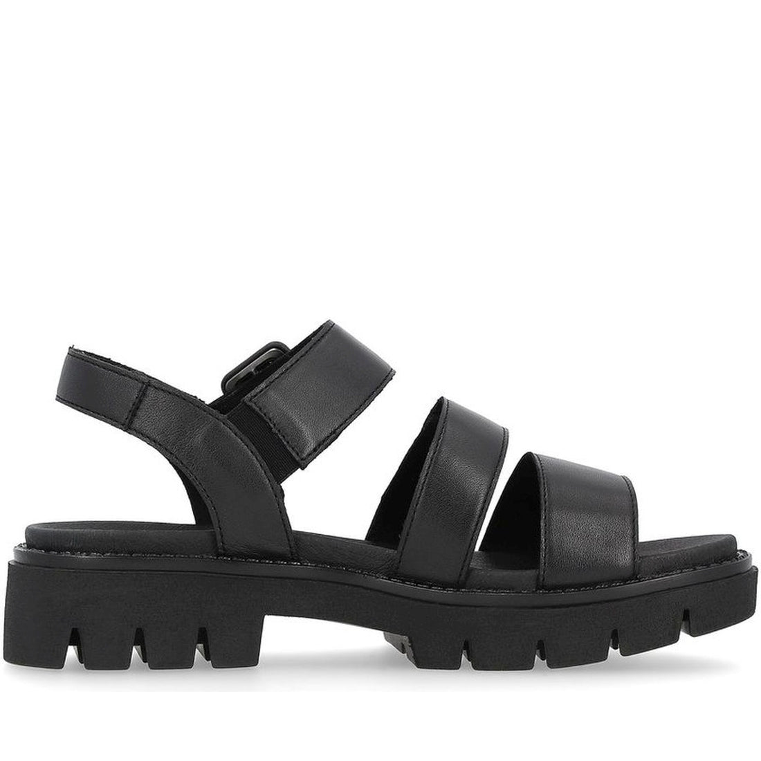 Remonte womens black casual open sandals | Vilbury London