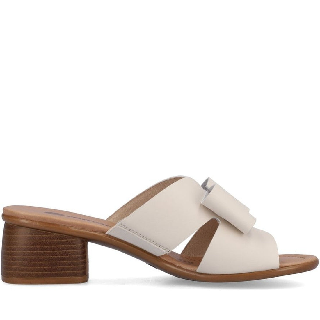 Remonte womens beige casual open mules | Vilbury London