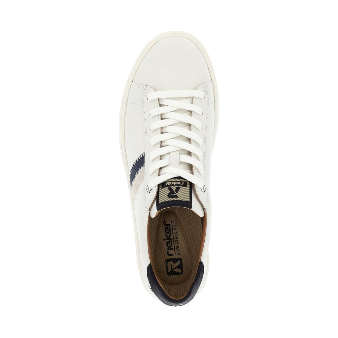 Rieker mens white leisure trainers | Vilbury London