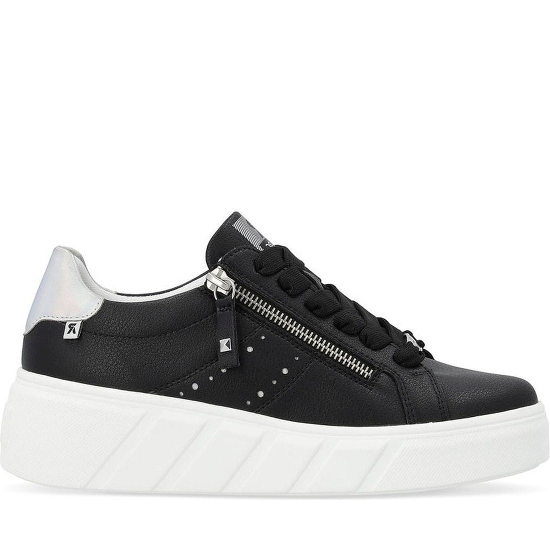 Rieker womens black leisure trainers | Vilbury London