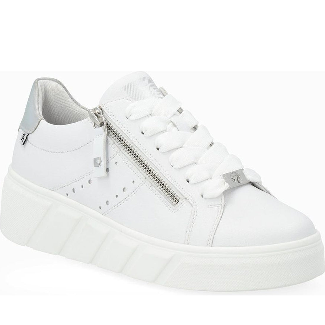 Rieker womens white leisure trainers | Vilbury London