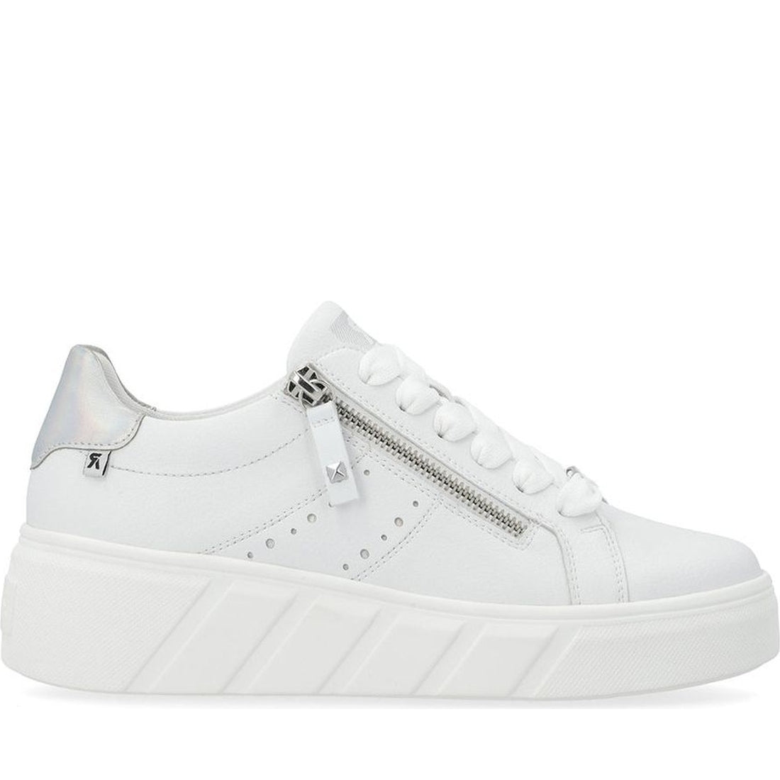 Rieker womens white leisure trainers | Vilbury London