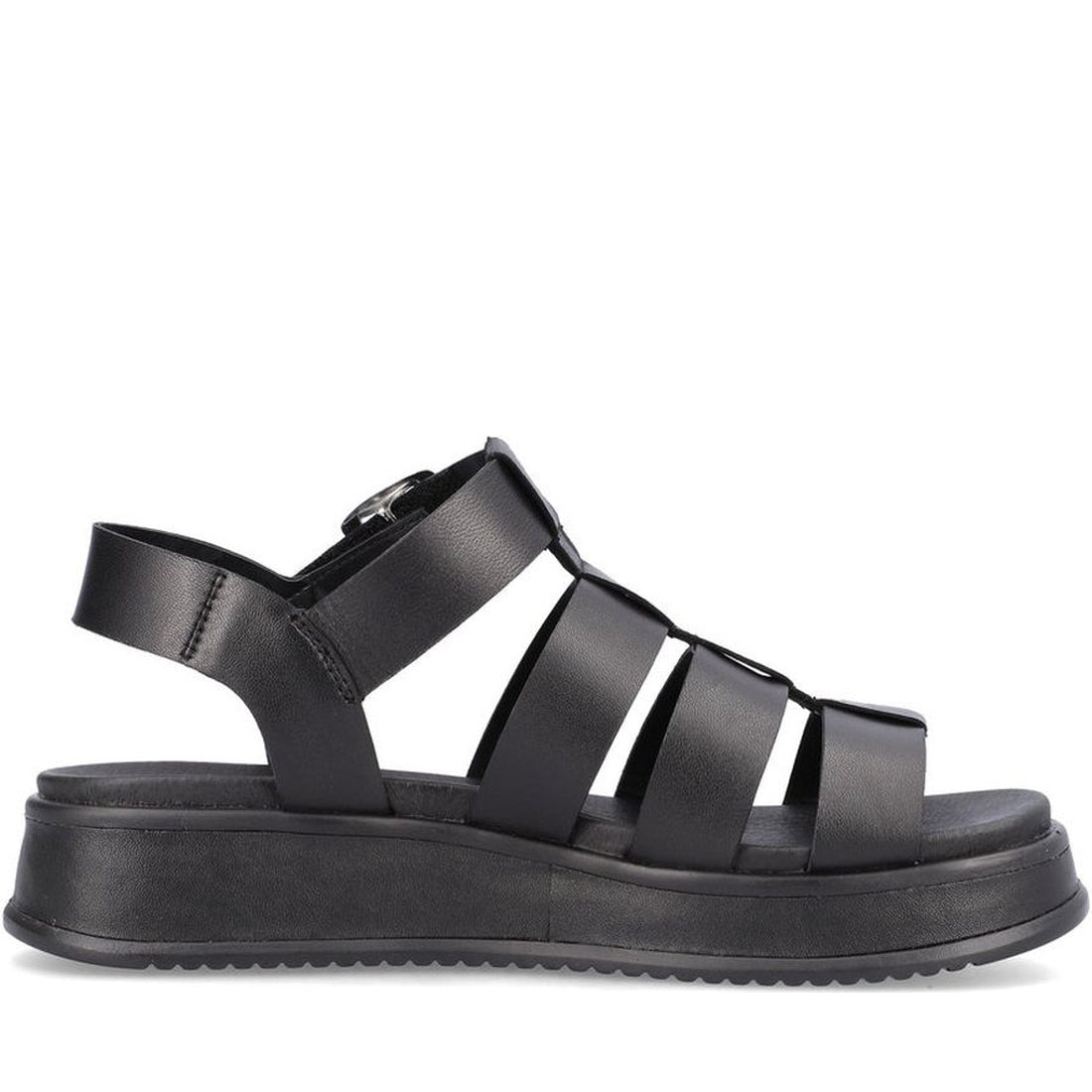 Rieker womens black casual open sandals | Vilbury London