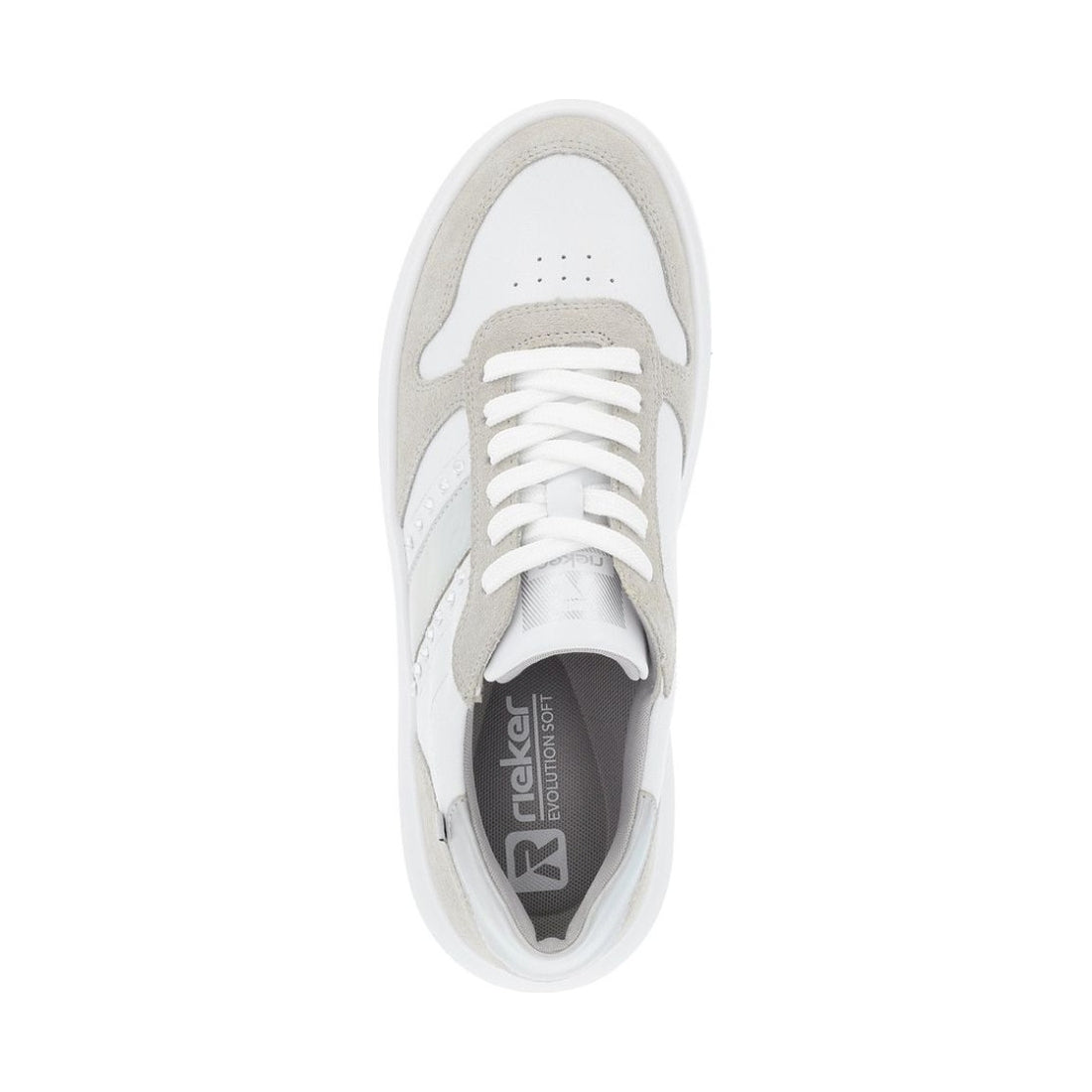 Rieker womens white leisure trainers | Vilbury London