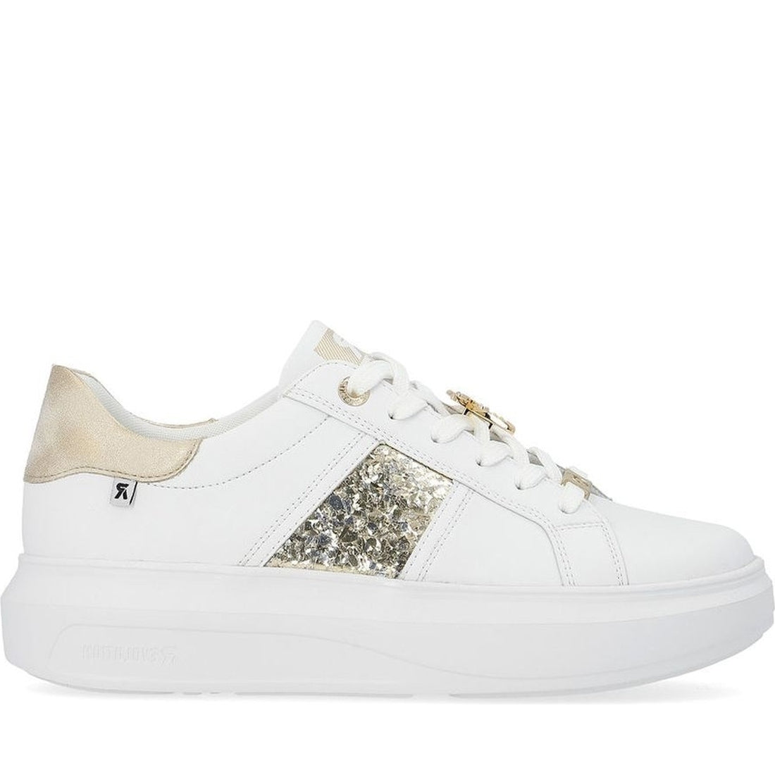 Rieker womens white leisure trainers | Vilbury London