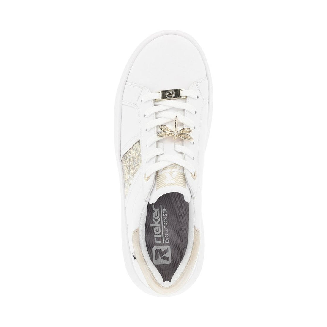 Rieker womens white leisure trainers | Vilbury London