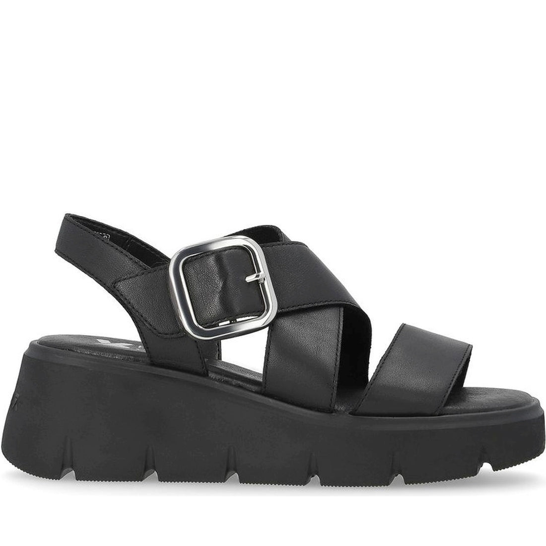 Rieker womens black casual open sandals | Vilbury London