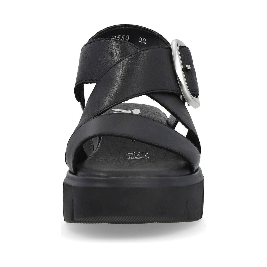 Rieker womens black casual open sandals | Vilbury London