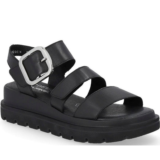 Rieker womens black casual open sandals | Vilbury London