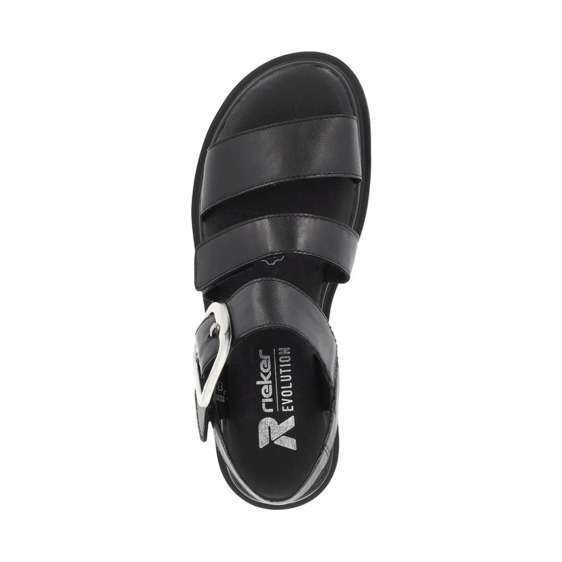 Rieker womens black casual open sandals | Vilbury London