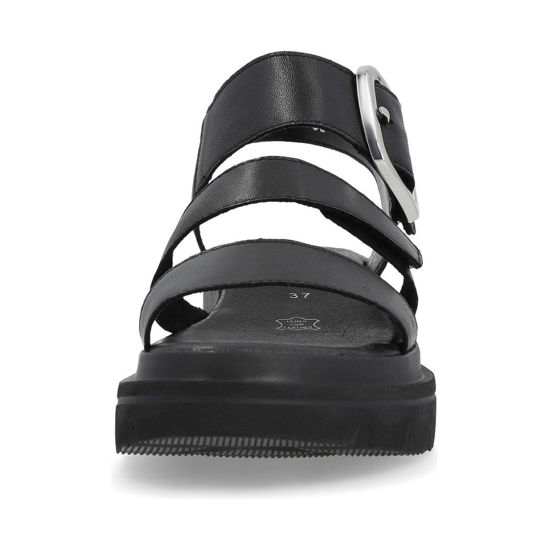 Rieker womens black casual open sandals | Vilbury London