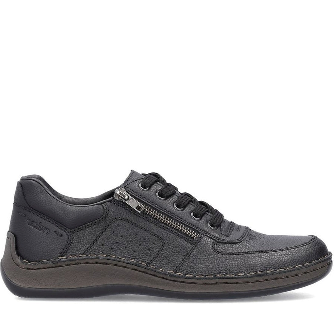 Rieker mens black leisure trainers | Vilbury London