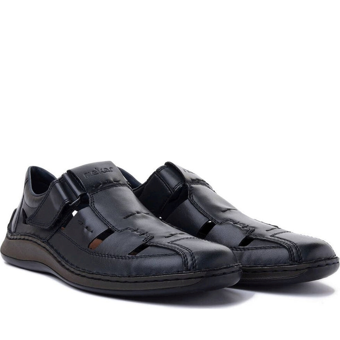 Rieker mens blue casual closed sandals | Vilbury London