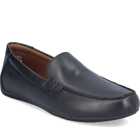 Rieker mens black classic closed mocasins | Vilbury London