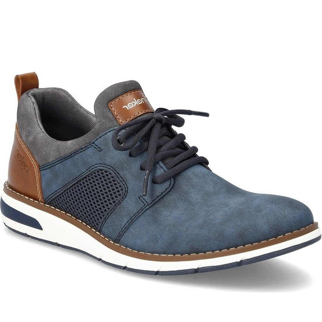 Rieker mens blue leisure trainers | Vilbury London