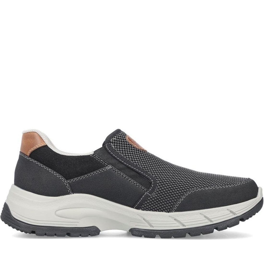 Rieker mens black leisure trainers | Vilbury London