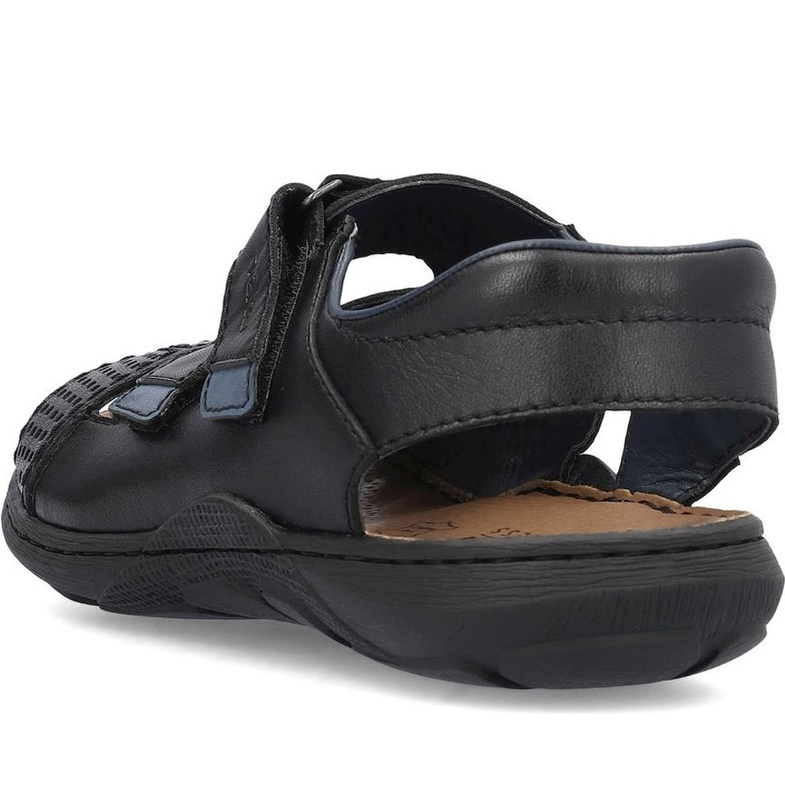 Rieker mens black casual open sandals | Vilbury London