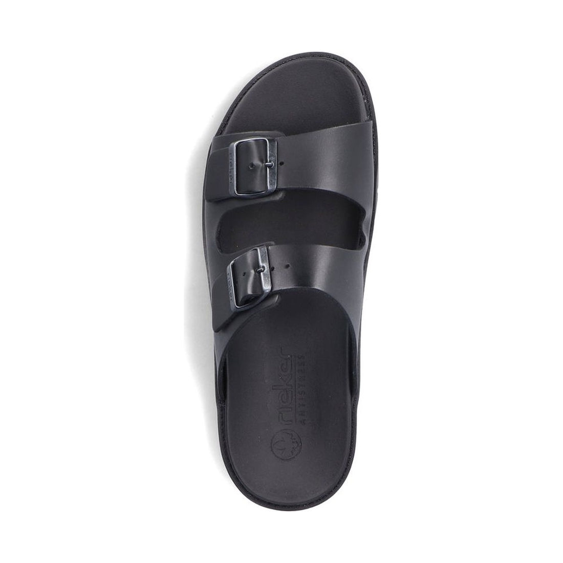 Rieker mens black casual open slippers | Vilbury London