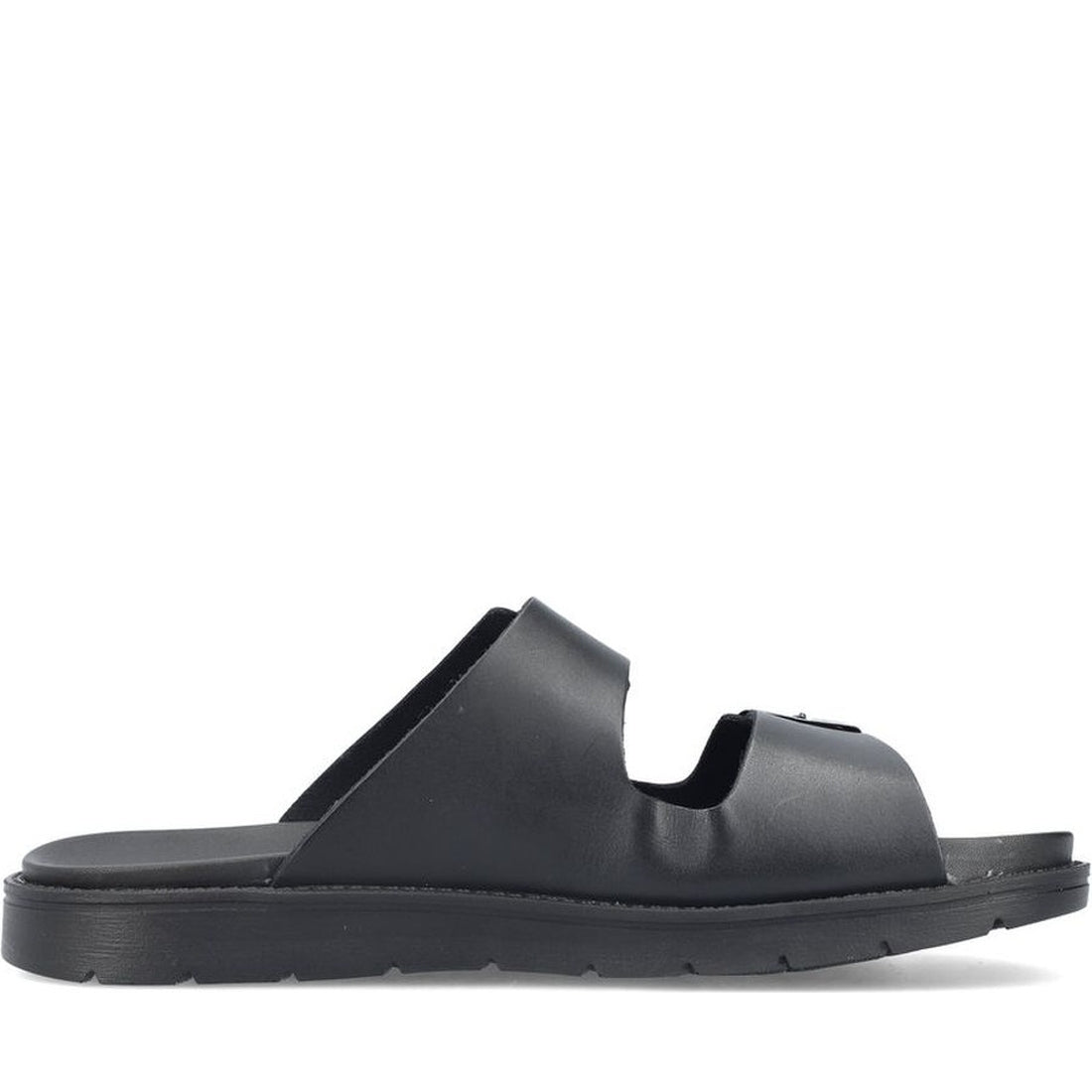 Rieker mens black casual open slippers | Vilbury London