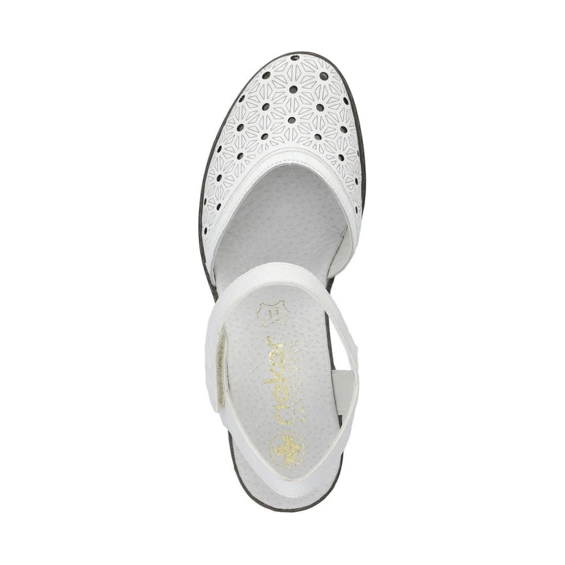 Rieker womens white casual part-open sandals | Vilbury London