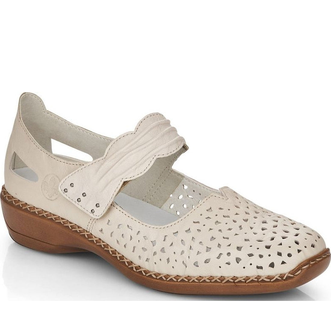 Rieker womens beige leisure trainers | Vilbury London
