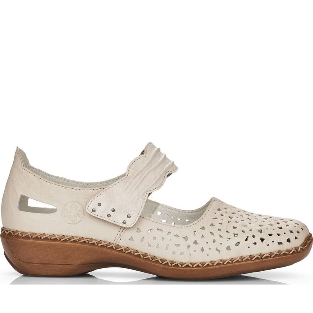 Rieker womens beige leisure trainers | Vilbury London
