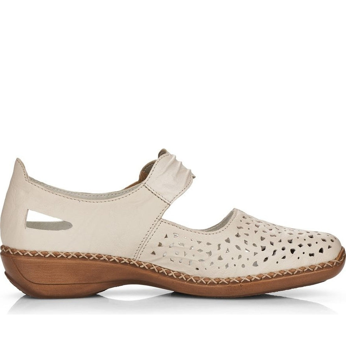 Rieker womens beige leisure trainers | Vilbury London